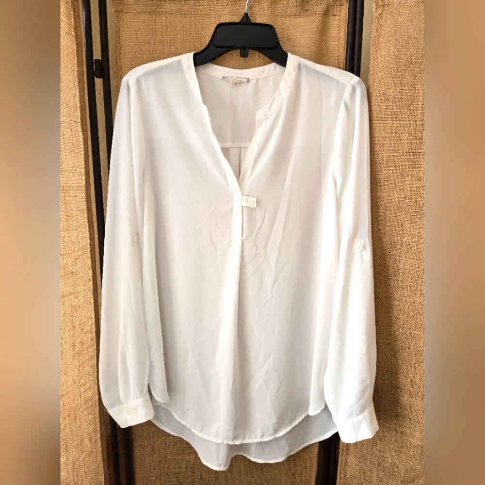 Women's White Pleione Sheer Blouse Sizearge - Picture 1 of 12